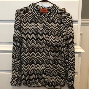 Missoni for Target black and white pattern blouse